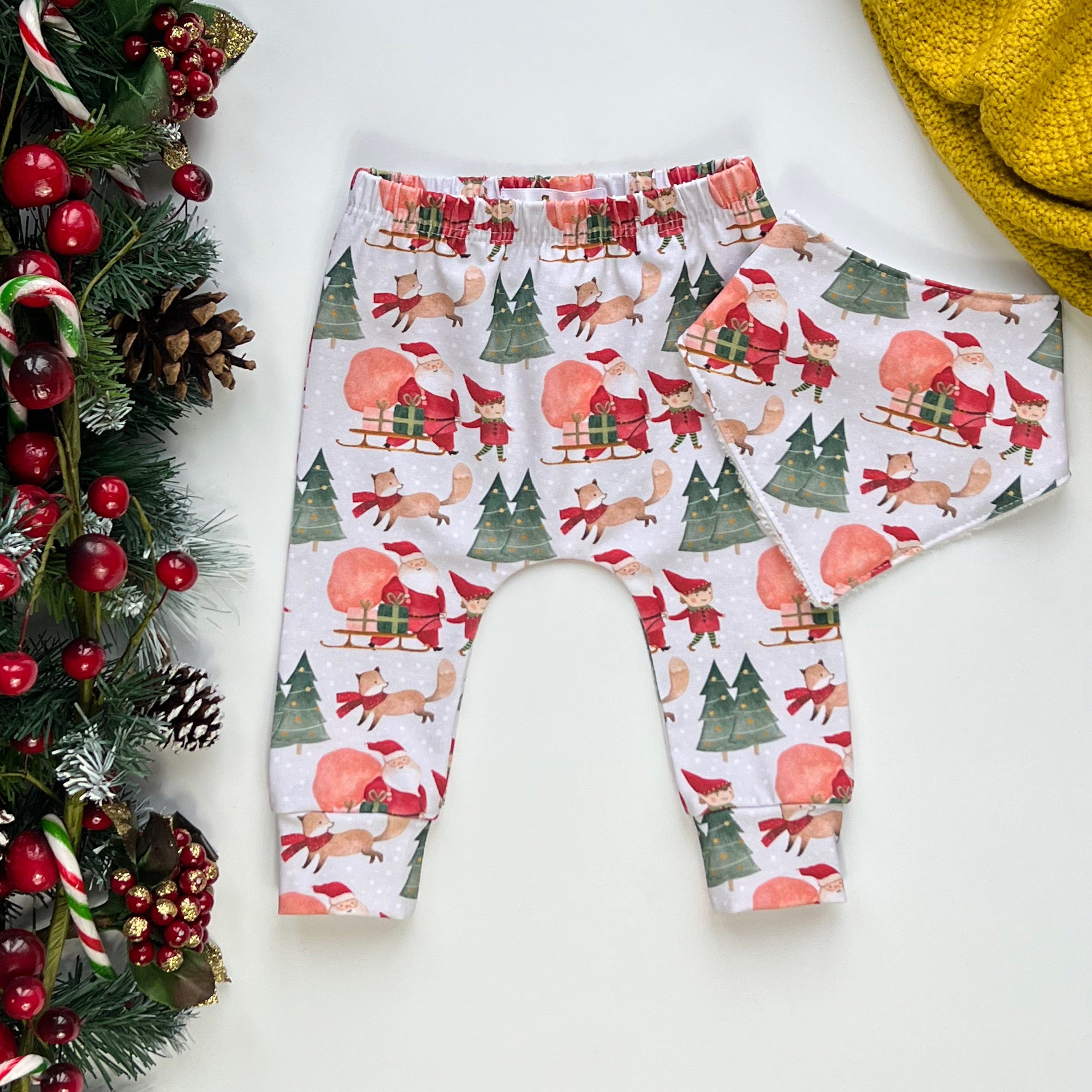 SALE Santas little helper Baby Child Leggings Jelly Legs UK